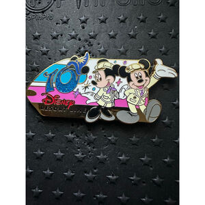 TOKYO TDL MICKEY & MINNIE MOUSE MONORAIL PIN RESORT LINE 10TH DISNEY